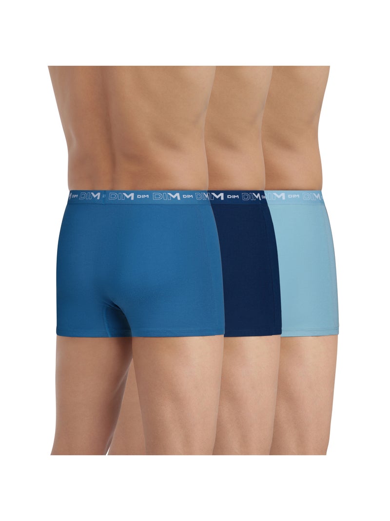 Lot de 3 Boxers Coton Stretch Bleu pastel - Kiabi