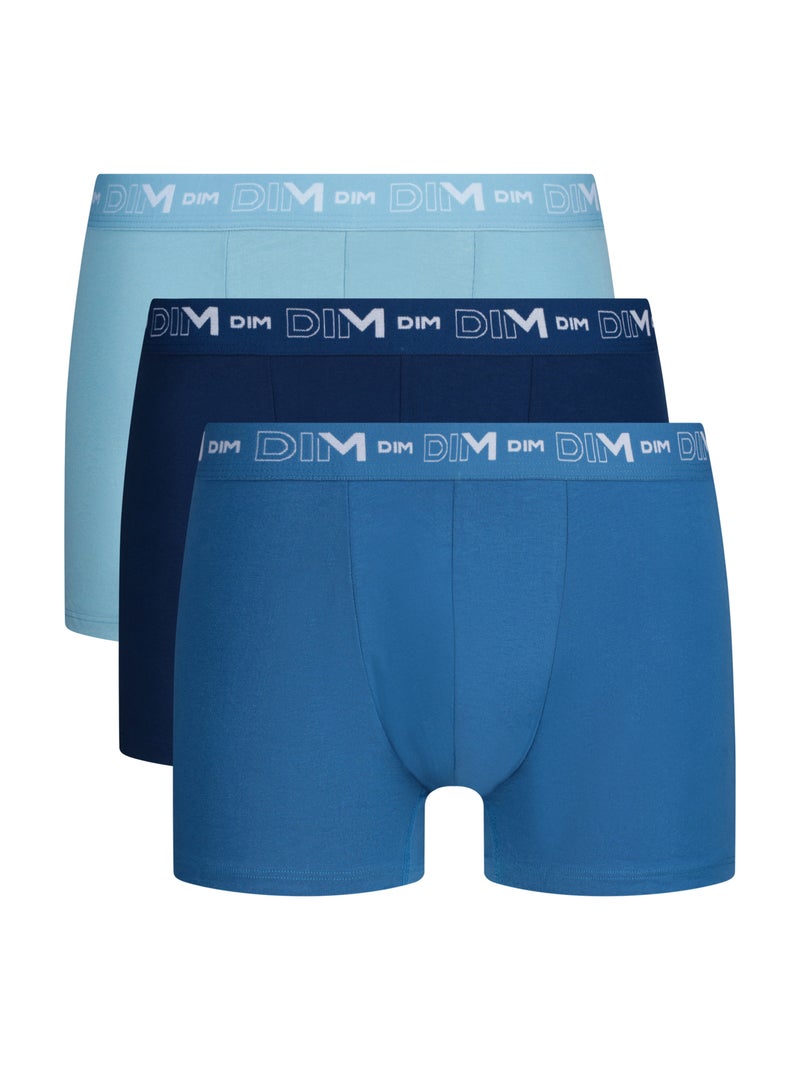 Lot de 3 Boxers Coton Stretch Bleu pastel - Kiabi