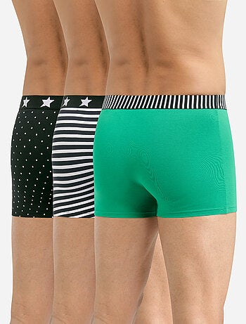 Lot de 3 boxers coton stretch imprimés Vibes