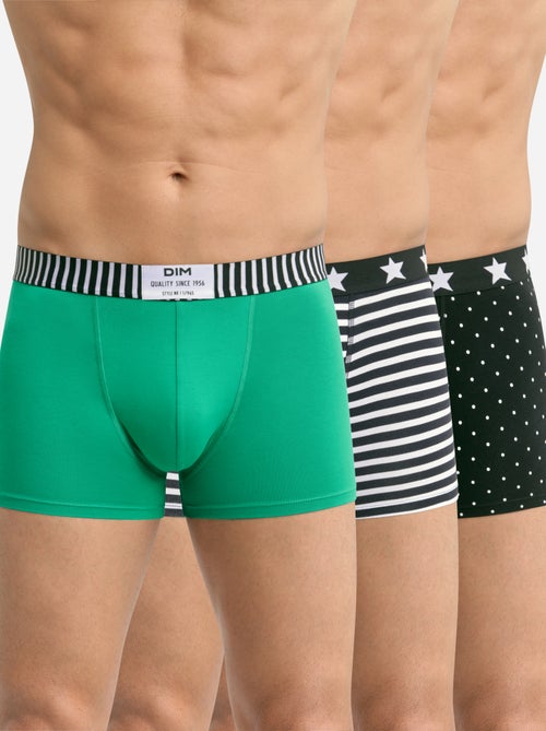 Lot de 3 boxers coton stretch imprimés Vibes - Kiabi