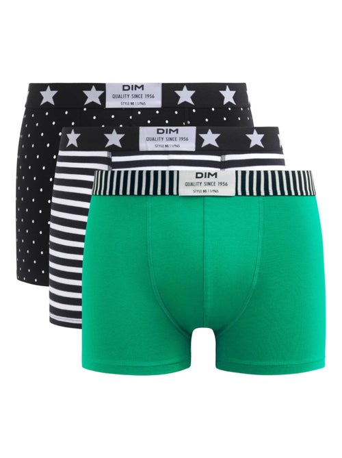 Lot de 3 boxers coton stretch imprimés Vibes - Kiabi