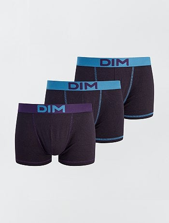 Lot de 3 boxers coton stretch Mix and colors 'DIM' - Kiabi