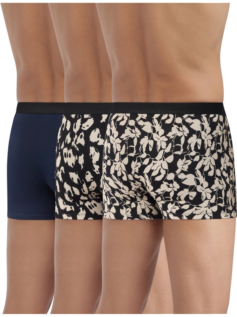 Lot de 3 Boxers Coton Stretch Vibes Bleu marine - Kiabi