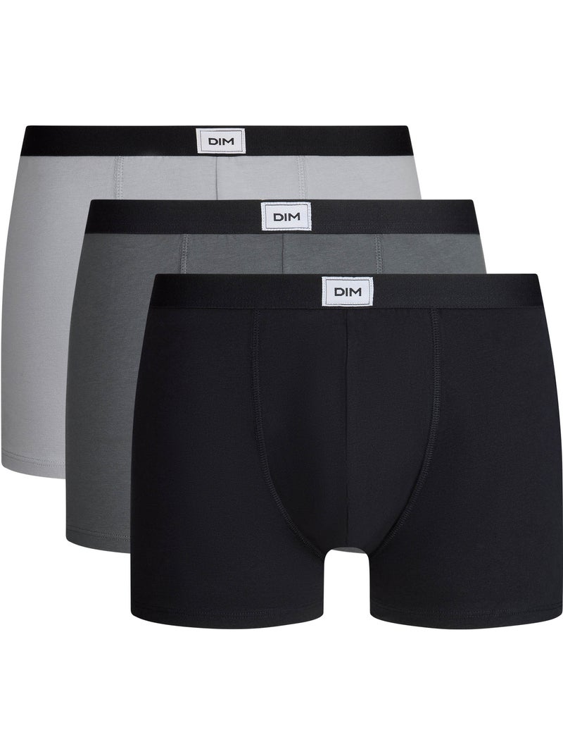 Lot de 3 Boxers Coton Ultra Resist Gris chiné - Kiabi