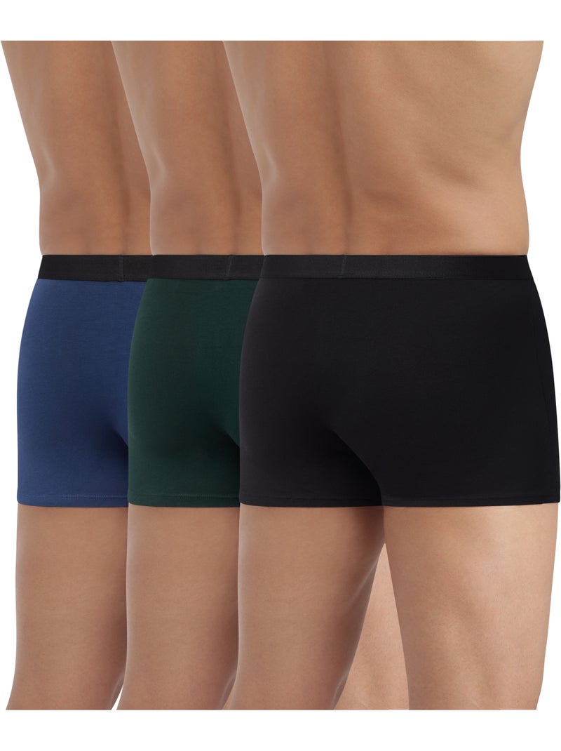 Lot de 3 Boxers Coton Ultra Resist Vert forêt - Kiabi