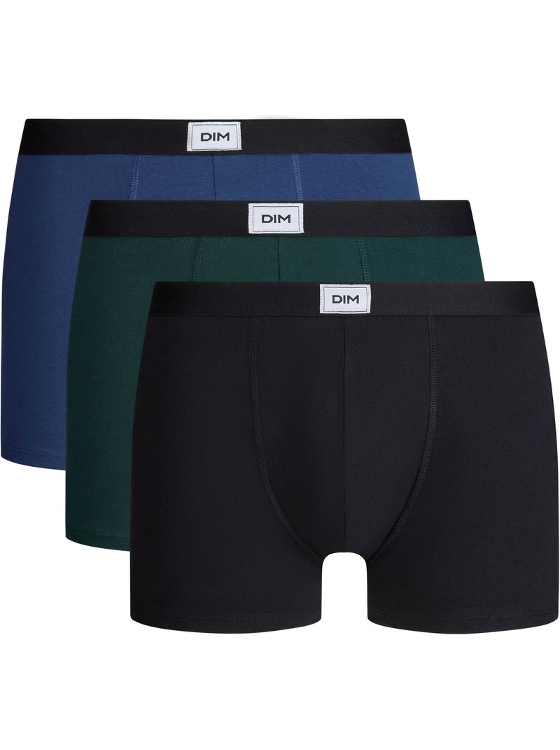 Lot de 3 Boxers Coton Ultra Resist Vert forêt - Kiabi