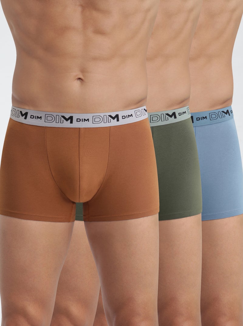 Lot de 3 boxers 'Dim' Kaki - Kiabi
