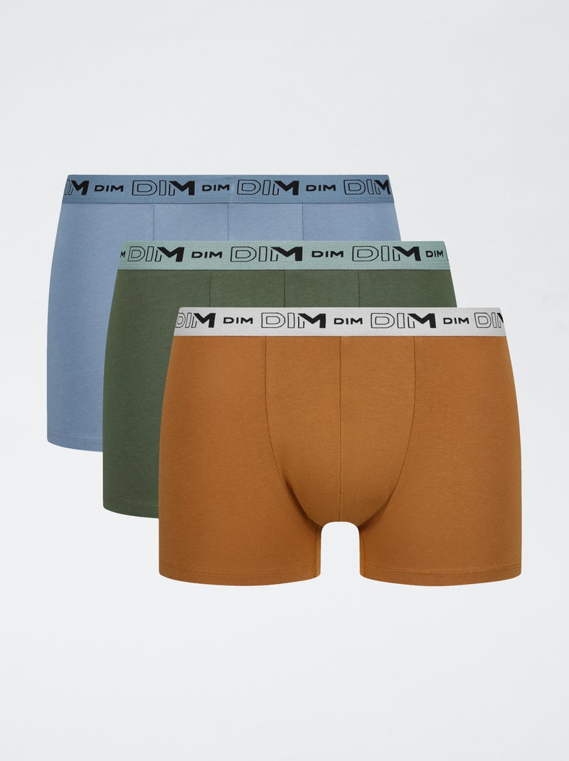 Lot de 3 boxers 'Dim' Kaki - Kiabi