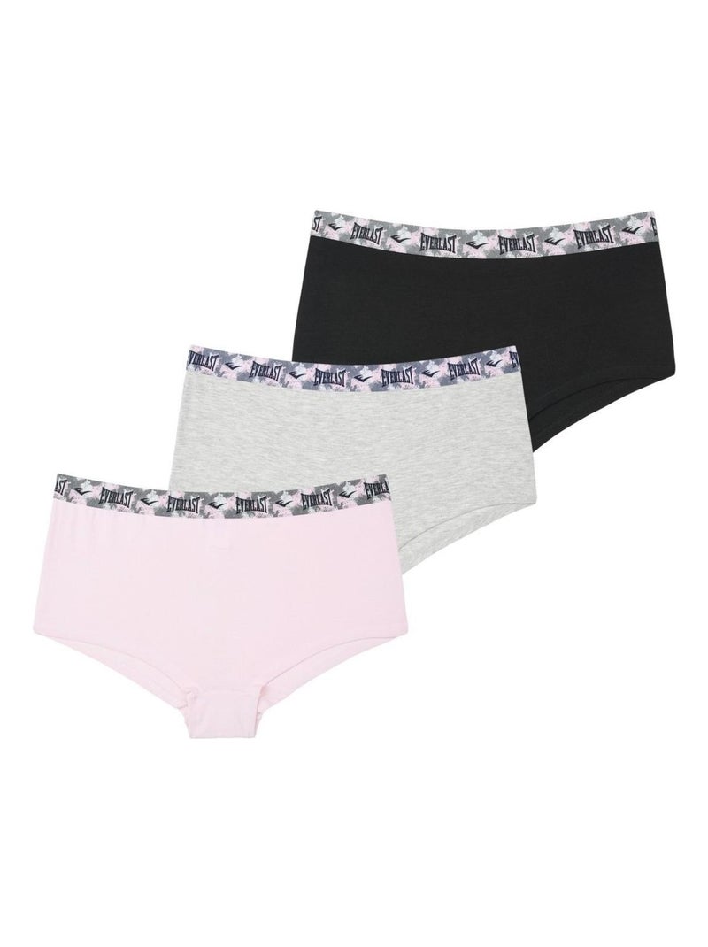 Lot de 3 Boxers en coton femme Everlast Noir - Kiabi