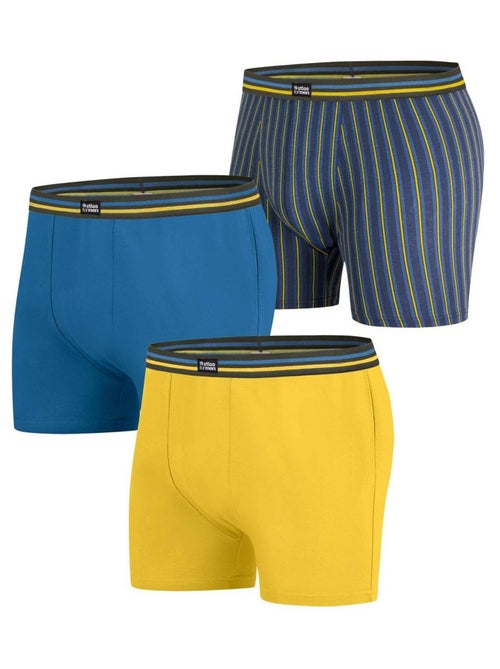 Lot de 3 Boxers en Coton Stretch   - ATLAS FOR MEN - Kiabi