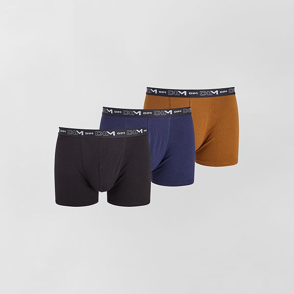 Lot de 3 boxers en coton stretch de 'DIM' homme - vert/bleu/marine - Kiabi  - 25,00€