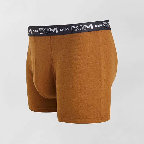 Lot de 3 boxers en coton stretch de 'DIM' homme - noir/marron/vert - Kiabi  - 25,00€