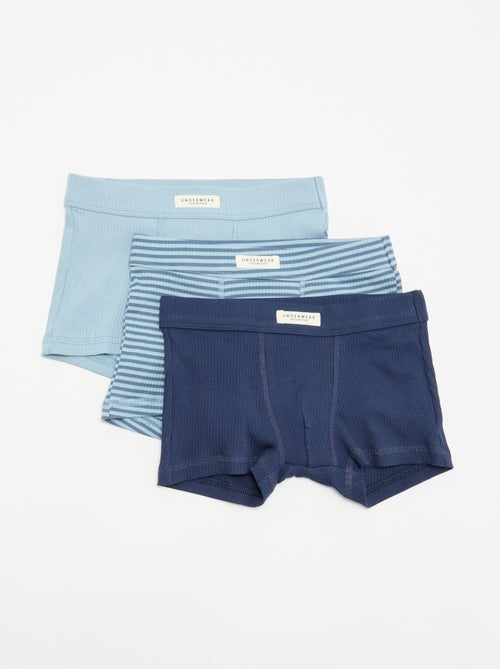 Lot de 3 boxers en maille côtelée - Kiabi Lot de 3 boxers en maille côtelée - Kiabi