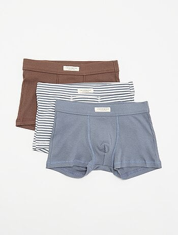Lot de 3 boxers en maille côtelée