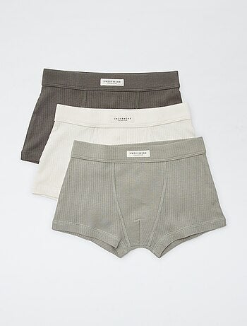 Lot de 3 boxers en maille côtelée