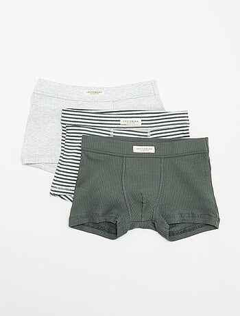 Lot de 3 boxers en maille côtelée