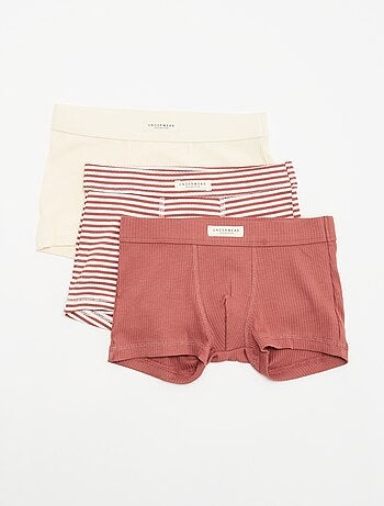 Lot de 3 boxers en maille côtelée