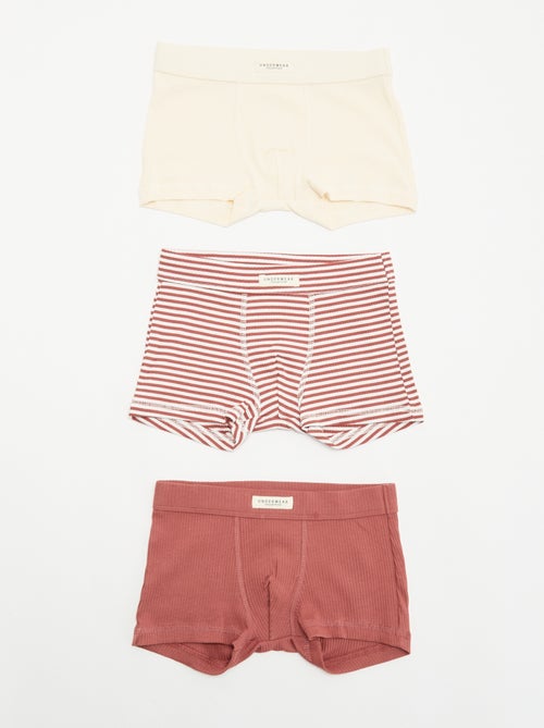 Lot de 3 boxers en maille côtelée - Kiabi Lot de 3 boxers en maille côtelée - Kiabi