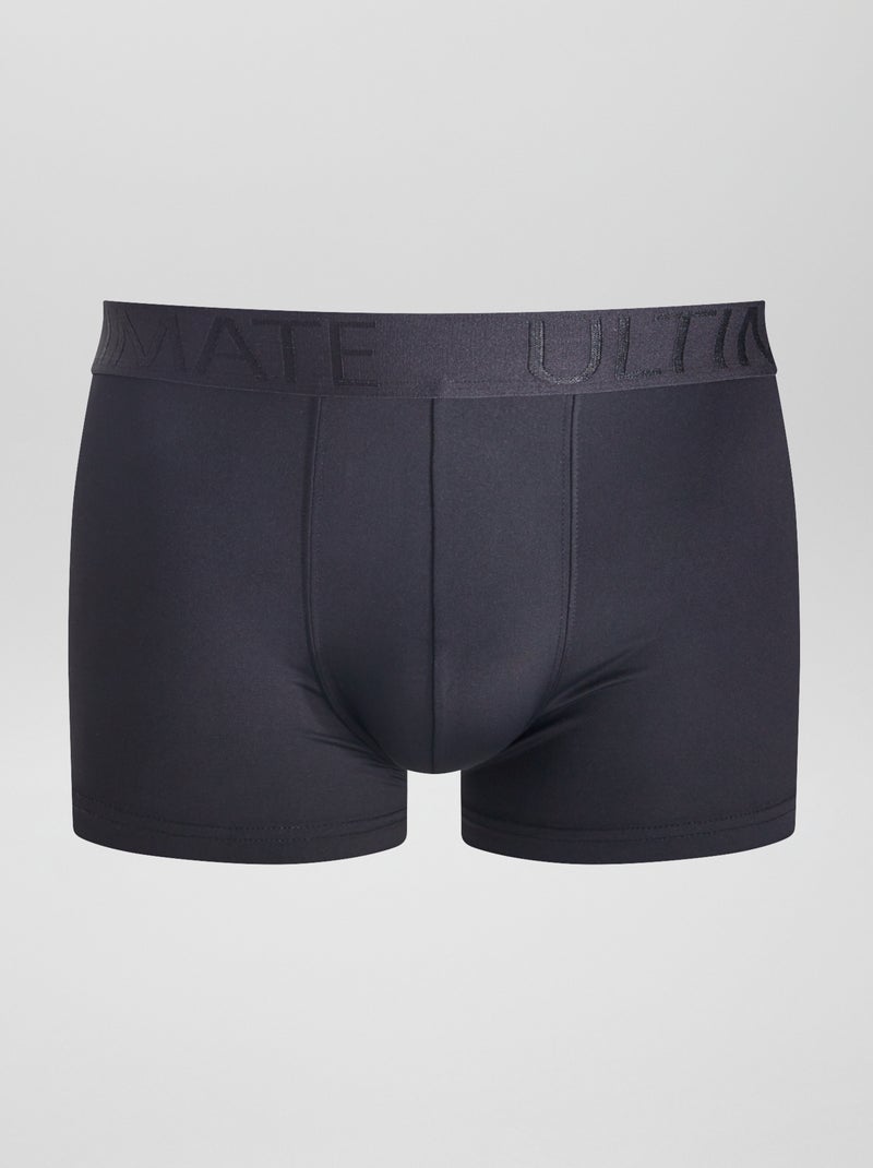 Lot de 3 boxers en microfibre stretch Noir - Kiabi