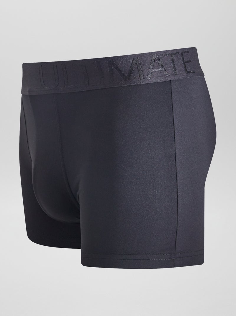 Lot de 3 boxers en microfibre stretch Noir - Kiabi