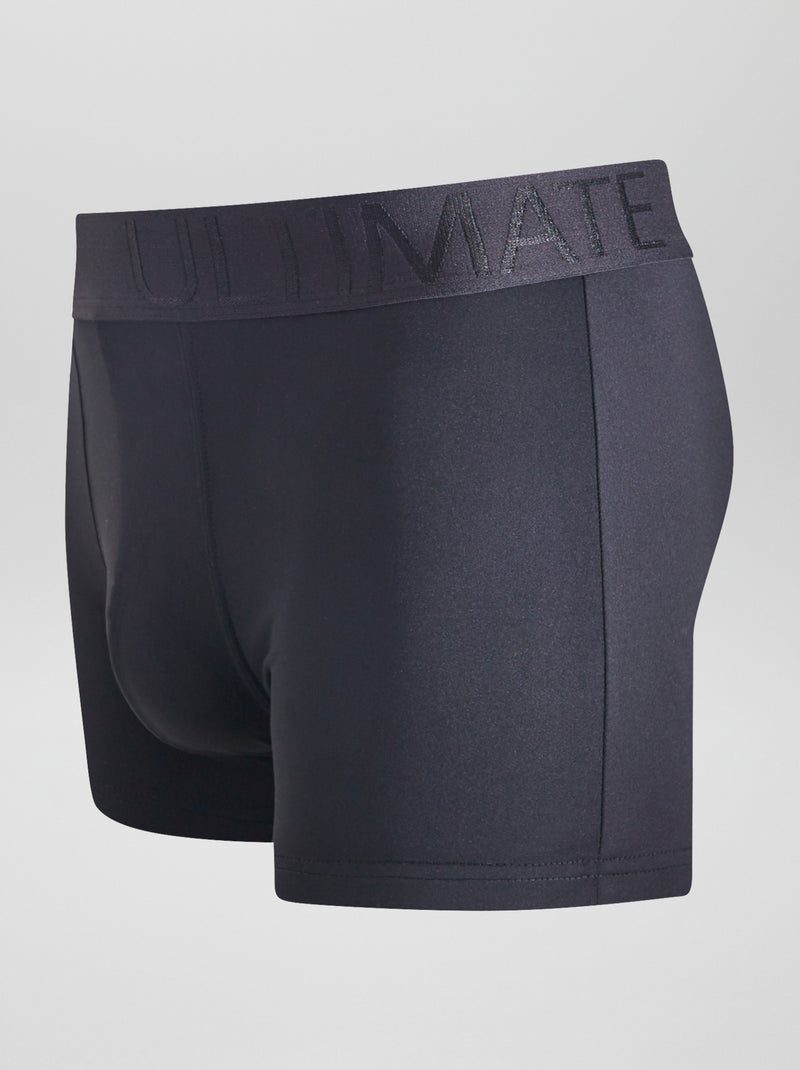 Lot de 3 boxers en microfibre stretch Noir - Kiabi