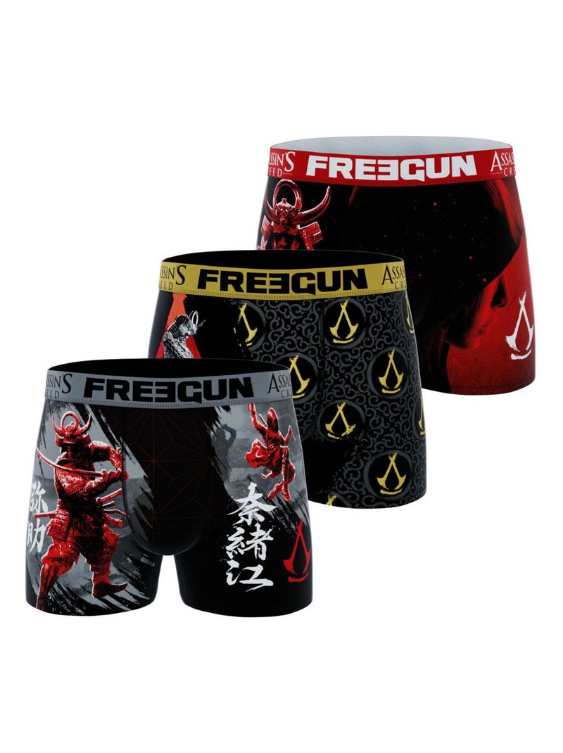 Lot de 3 boxers enfant Assassin's Creed Freegun Rouge - Kiabi