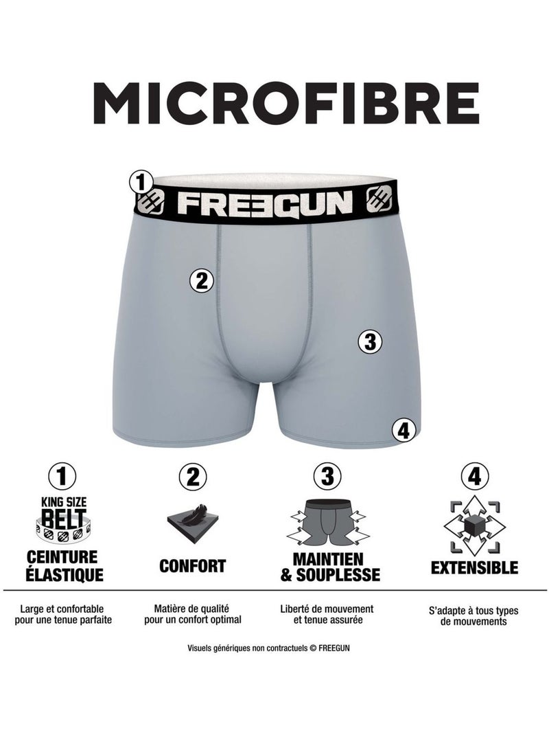 Lot de 3  boxers enfant DC Comics Freegun Violet - Kiabi