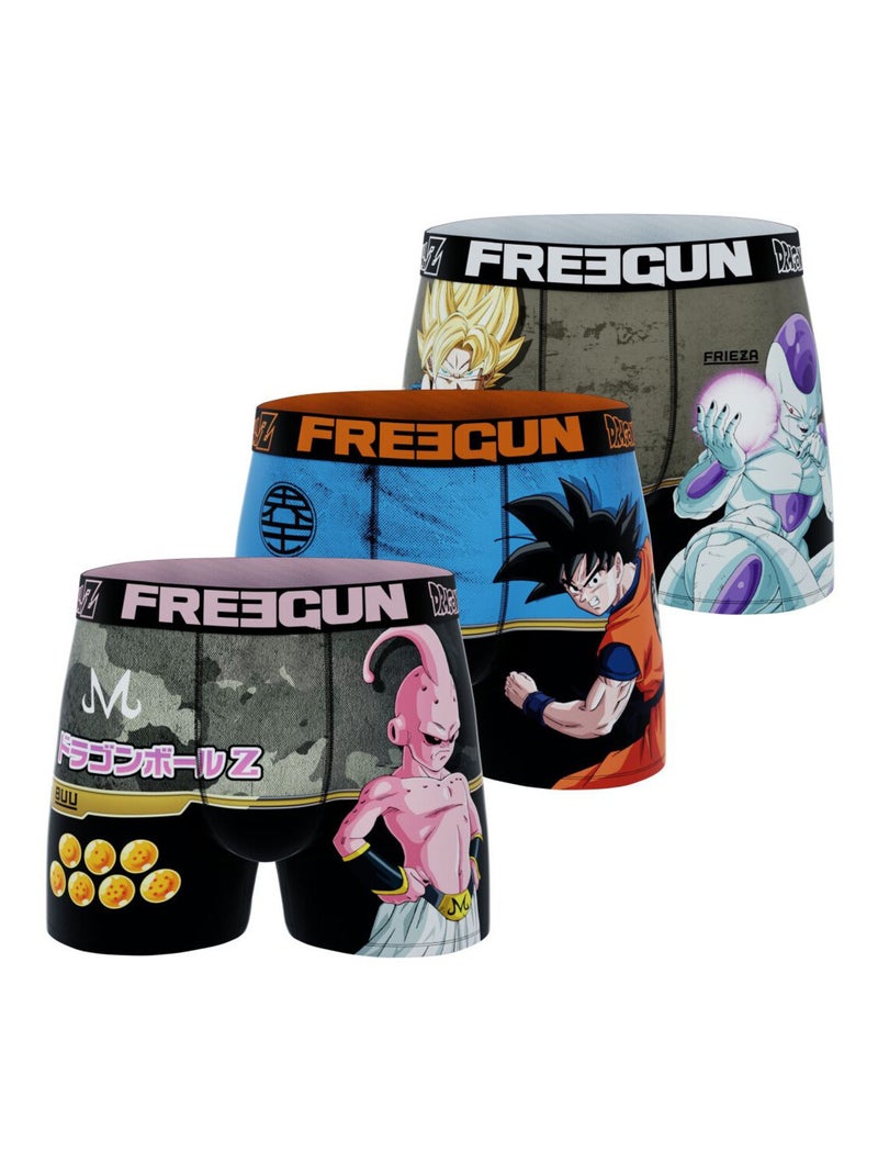Lot de 3 boxers enfant Dragon Ball Z Freegun Noir Rose Bleu - Kiabi