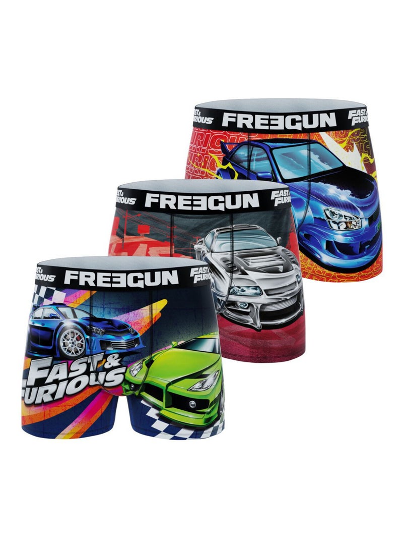 Lot de 3 boxers enfant Fast and Furious Freegun Orange - Kiabi