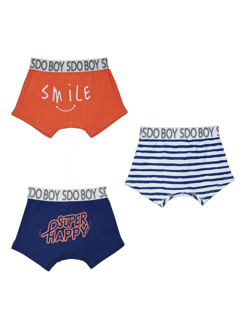 LOT DE 3 BOXERS ENFANT FECAMP Bleu - Kiabi