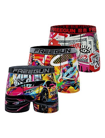 Lot de 3 boxers enfant Garantie 2 ans Pop Art Freegun