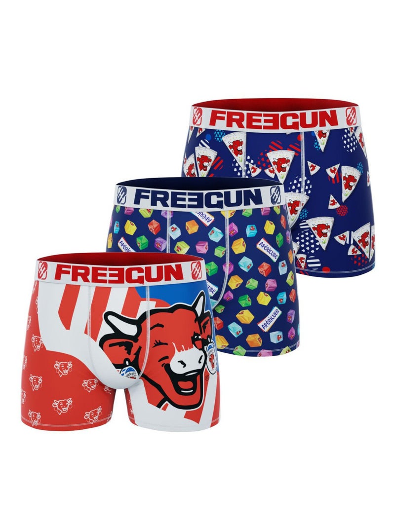 Lot de 3 boxers enfant La Vache Qui Rit Freegun Bleu Rouge - Kiabi