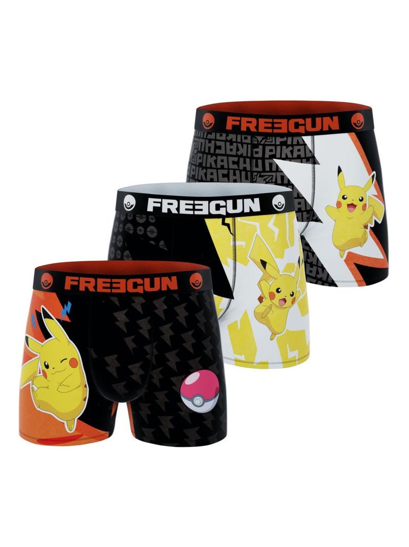 Lot de 3 boxers enfant Pokémon Freegun Noir - Kiabi