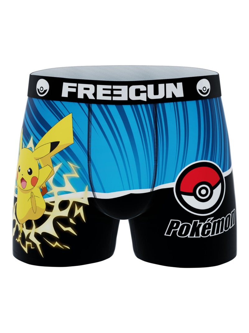 Boxer Homme Pokémon Pikachu FREEGUN - Sous-vêtement Confortable, Respirant, Design Original Fan - Idéal Cadeau