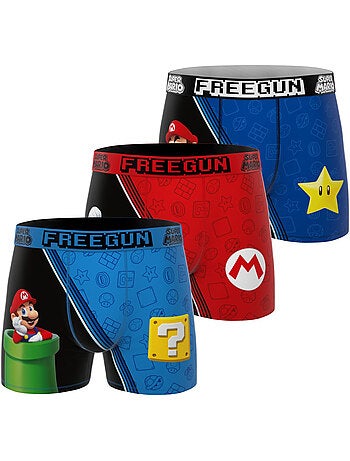 Lot de 3 boxers enfant Super Mario Bros Freegun