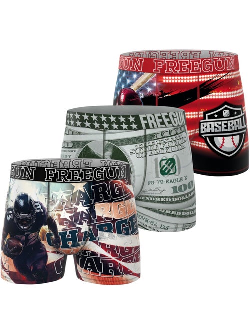 Lot de 3 boxers enfant This is America Freegun - Kiabi