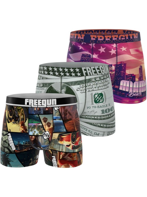 Lot de 3 boxers enfant This is America Freegun - Kiabi
