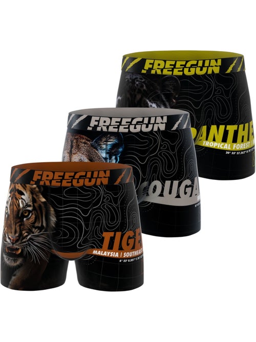 Lot de 3 boxers enfant Wild Life Freegun - Kiabi