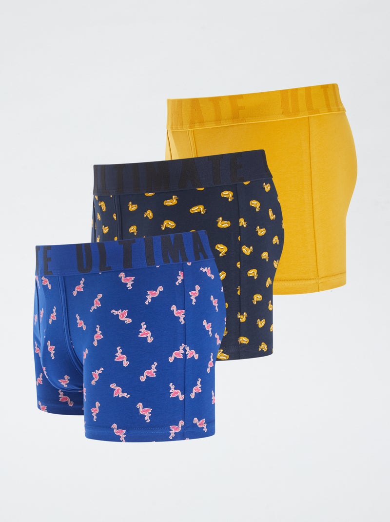 Lot de 3 boxers fantaisie BLEU - Kiabi