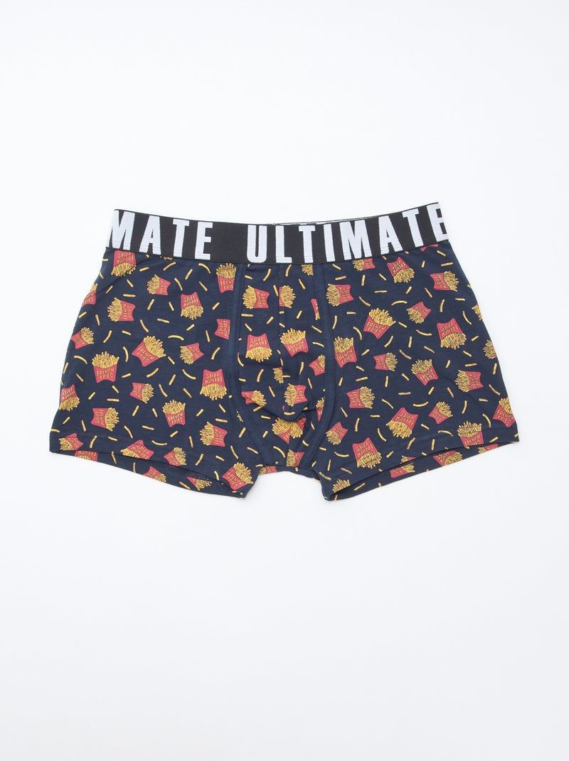 Lot de 3 boxers fantaisie Bleu - Kiabi