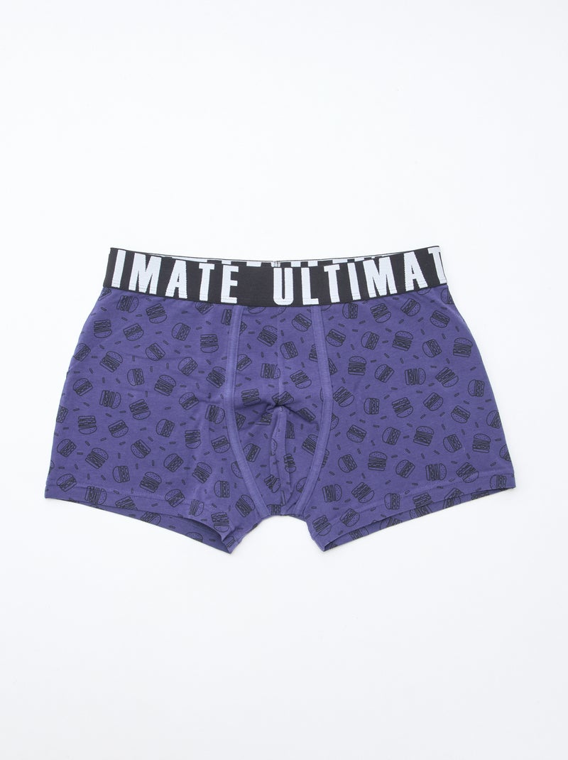 Lot de 3 boxers fantaisie Bleu - Kiabi