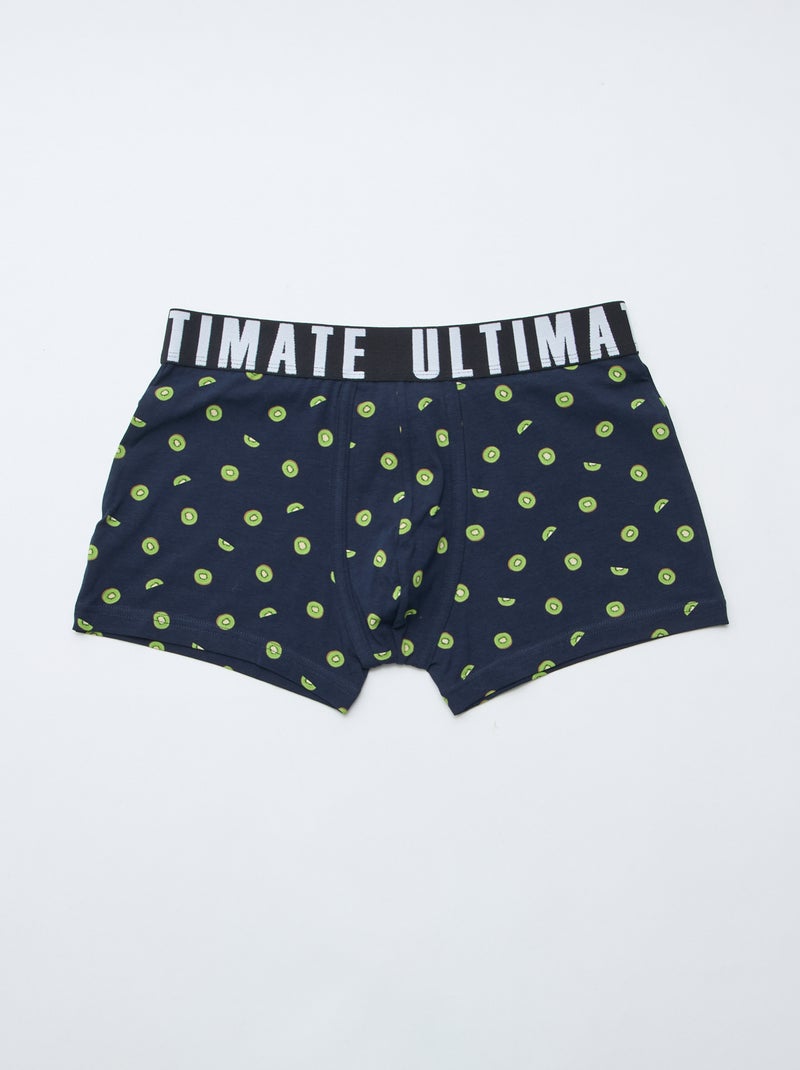 Lot de 3 boxers fantaisie Bleu - Kiabi