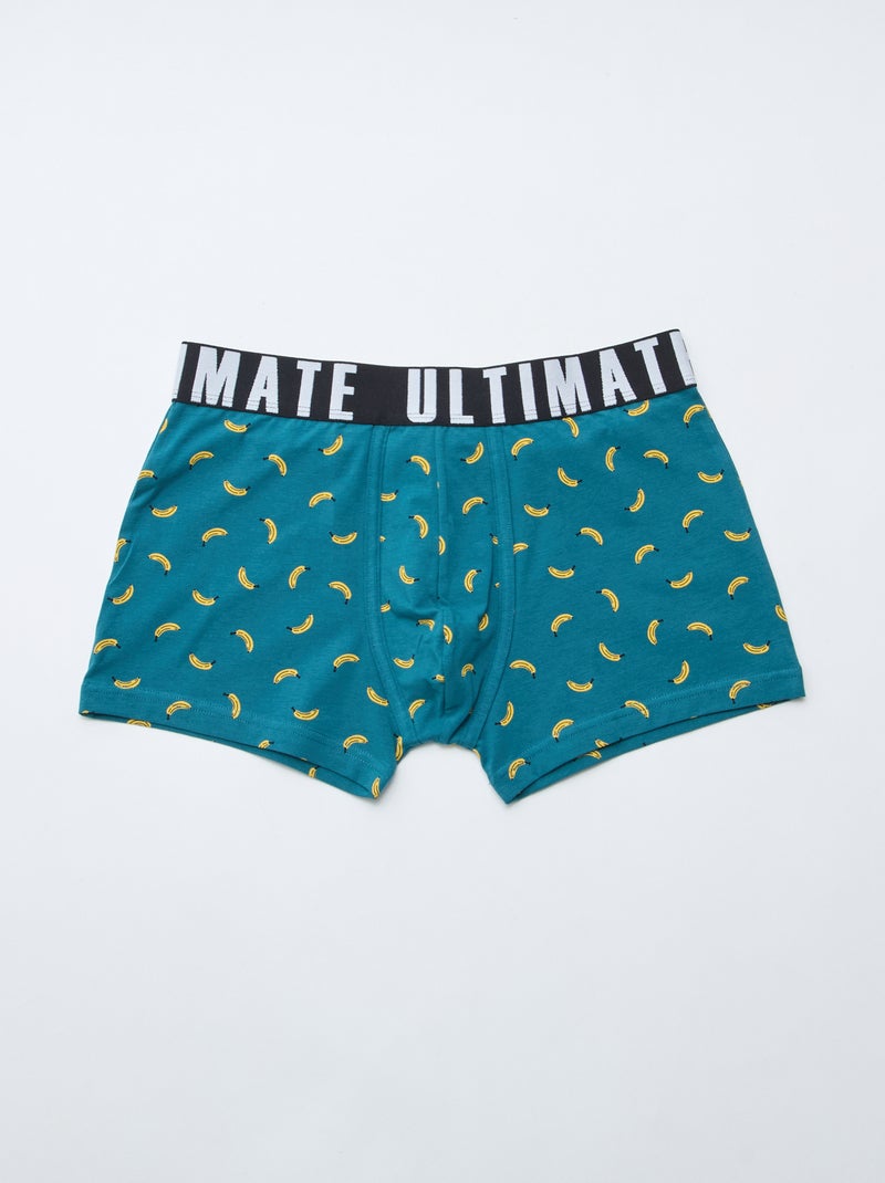 Lot de 3 boxers fantaisie Bleu - Kiabi