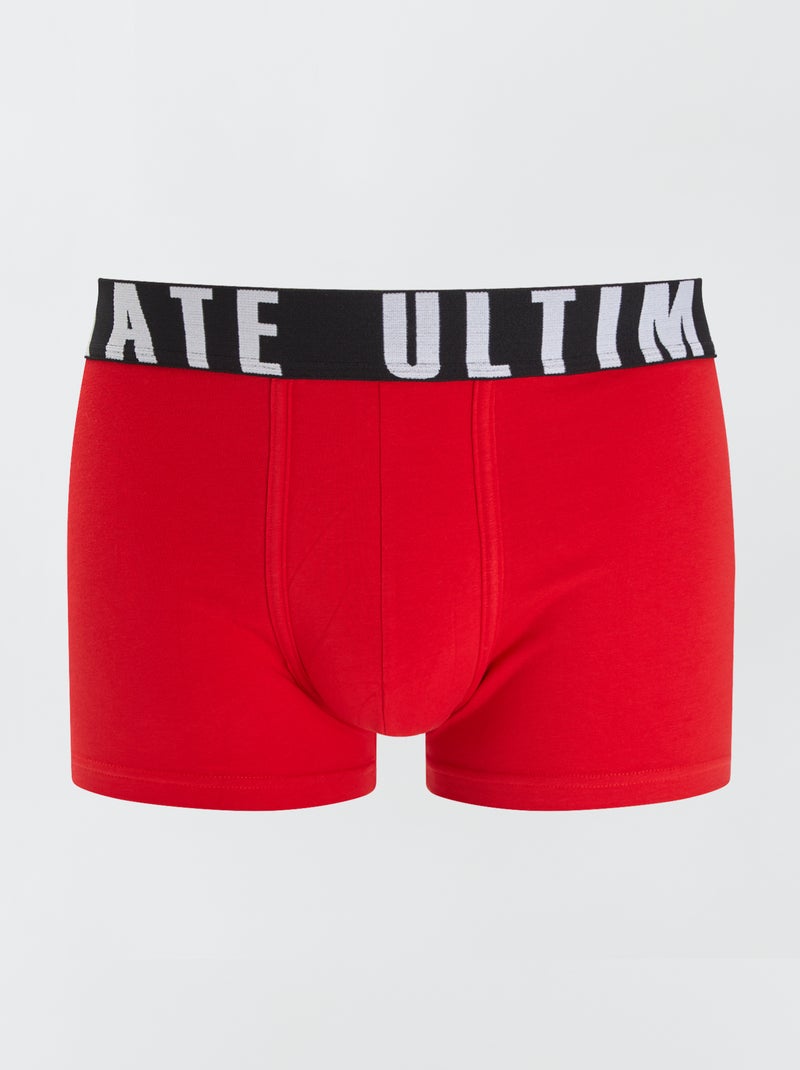 Lot de 3 boxers fantaisie Marine/rouge - Kiabi
