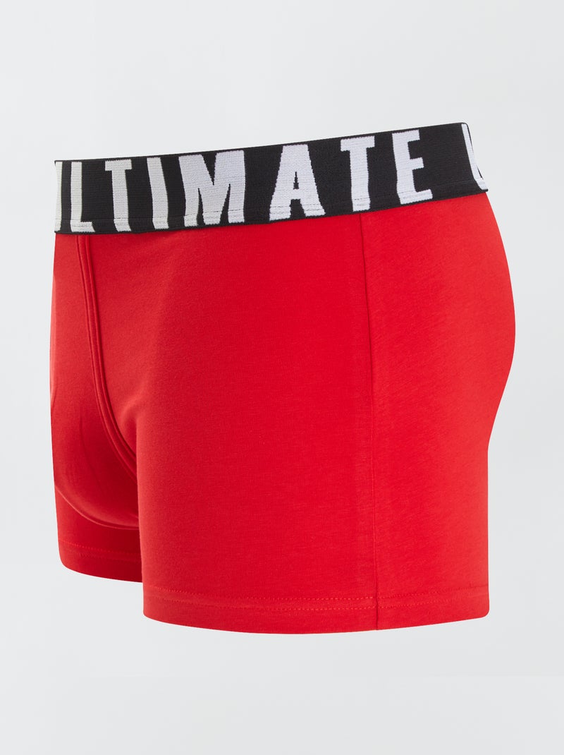 Lot de 3 boxers fantaisie Marine/rouge - Kiabi