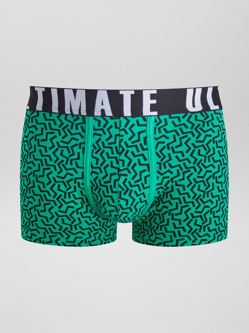 Lot de 3 boxers fantaisie Noir/vert - Kiabi