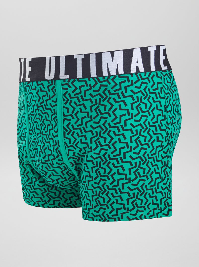 Lot de 3 boxers fantaisie Vert/bleu - Kiabi