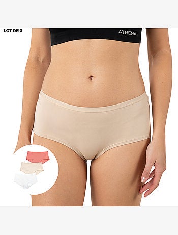 Lot de 3 boxers femme ecopack basic athena
