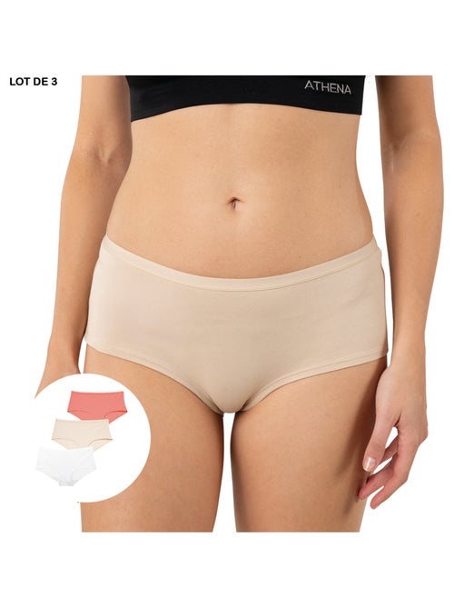 Lot de 3 boxers femme Ecopack Basic Athena - Kiabi