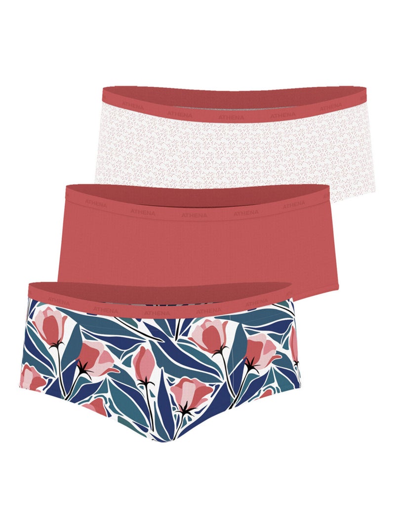 Lot de 3 boxers femme Ecopack Basic Athena Rose - Kiabi
